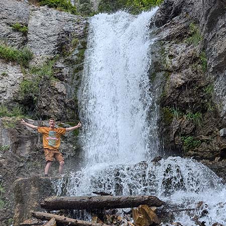 Me at a lovely waterfall